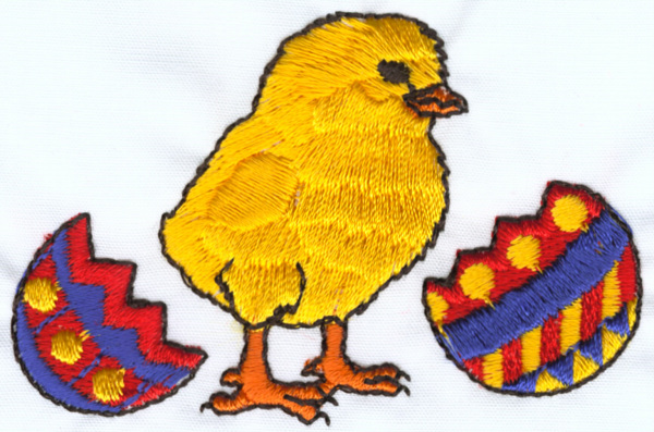 绣花动物鸡色彩黄色免费素材
