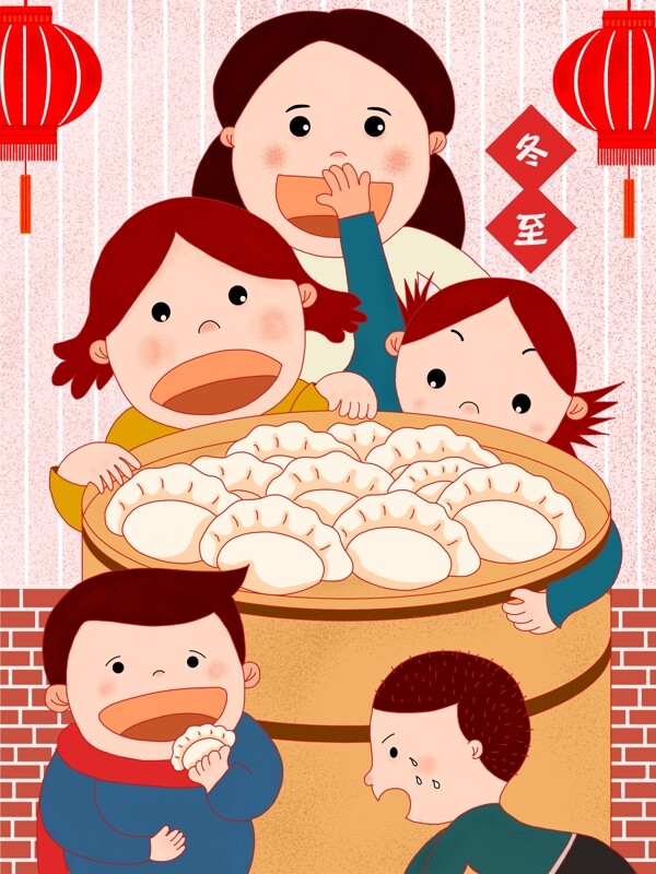 冬至二十四节气全家一起吃饺子