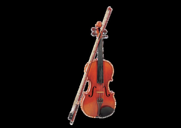 木纹小提琴卡通透明素材