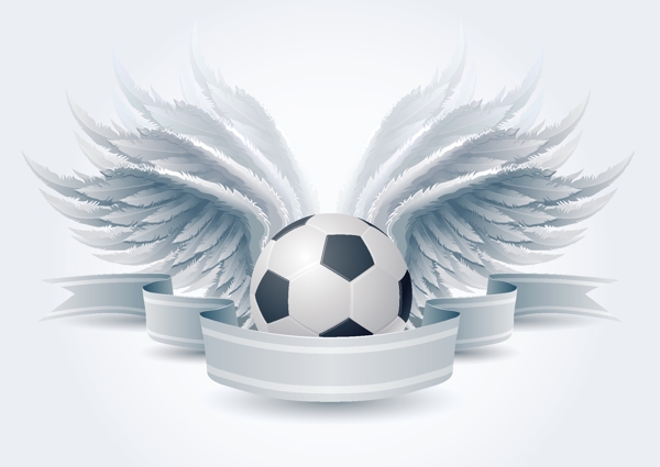 足球与翅膀素材
