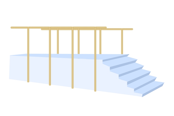 蓝色的楼梯装饰插画