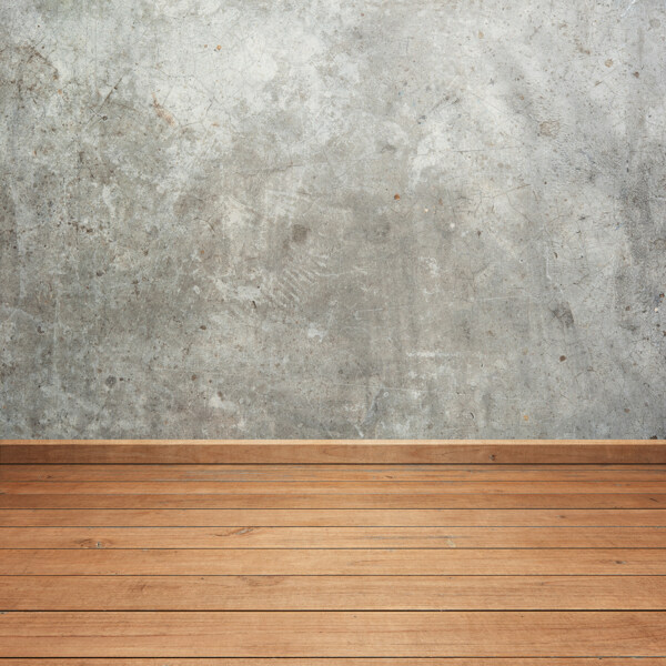 空间木纹地板水泥墙面背景底纹