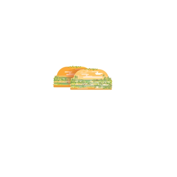 卡通汉堡三明治