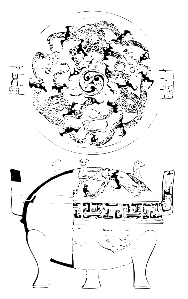 秦汉时代版画装饰画矢量eps格式0304