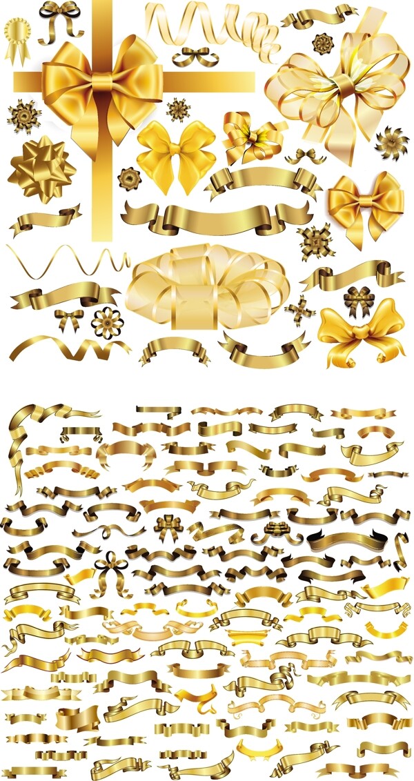 金色横幅缎带蝴蝶结图片