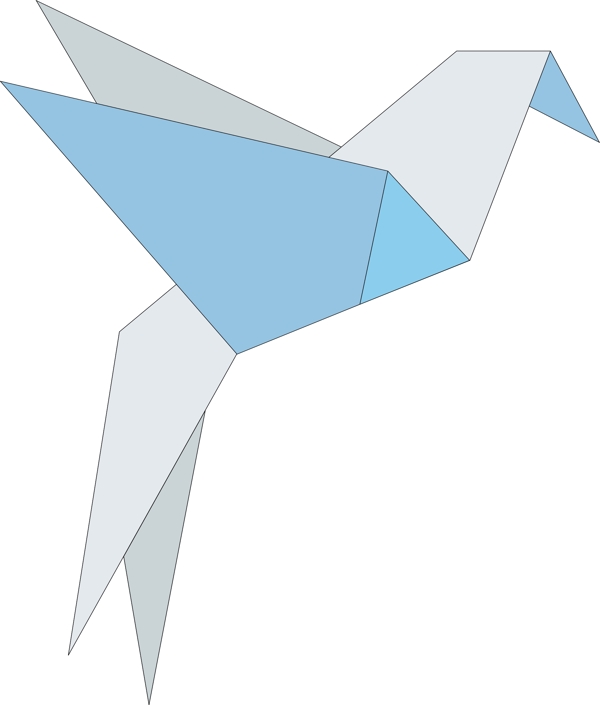 精致的折纸鸟矢量图形