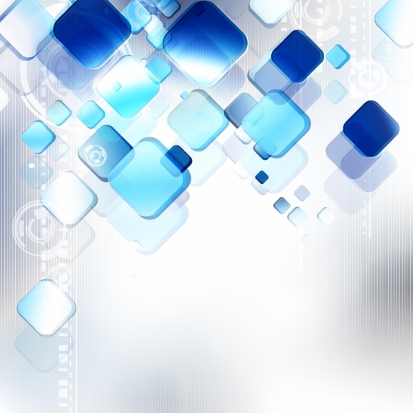 蓝色动感方块商务科技背景图片