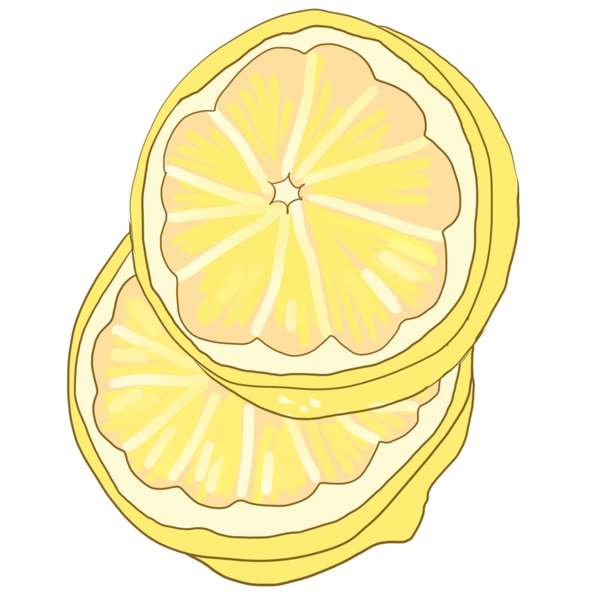 新鲜的黄色柠檬插图