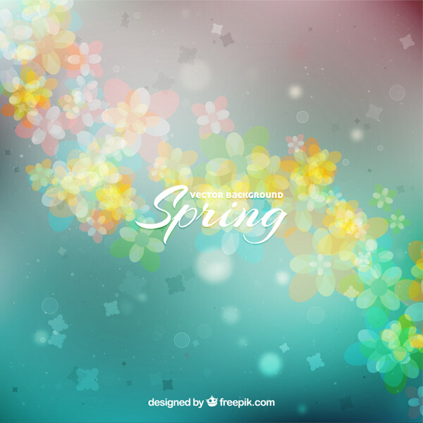 可爱的春天背景和闪亮的花朵