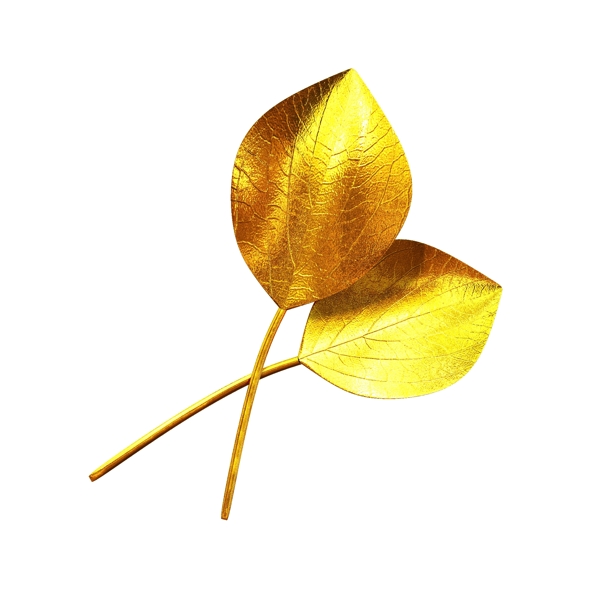 金色立体奢华金属锡箔纸通用装饰元素叶子2