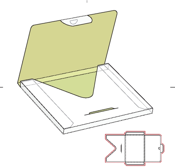 包装盒信封盒刀模图效果图