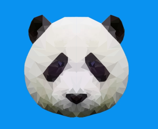 多边形熊猫头像