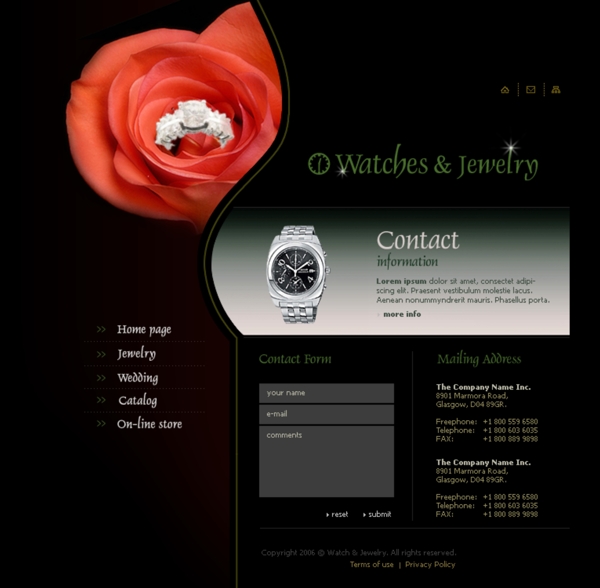 精美的欧美珠宝网页设计模板五图片