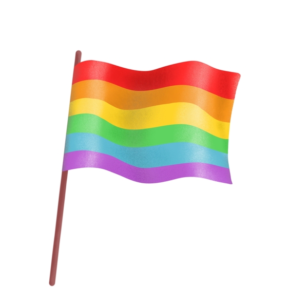 手绘七彩彩色同性恋彩虹旗帜