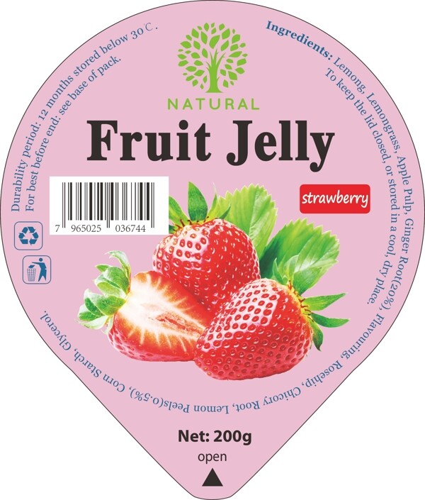 草莓果冻包装标签