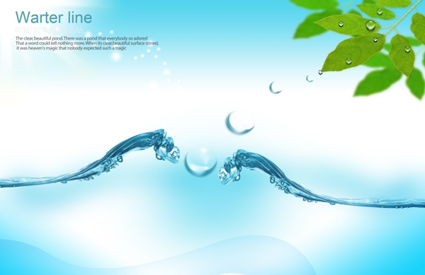 水珠水流设计分层素材图片