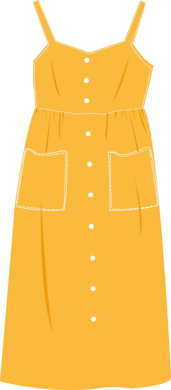 黄色一体裙子