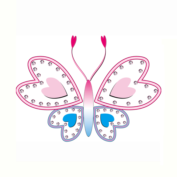 烫钻动物蝴蝶卡通色彩免费素材