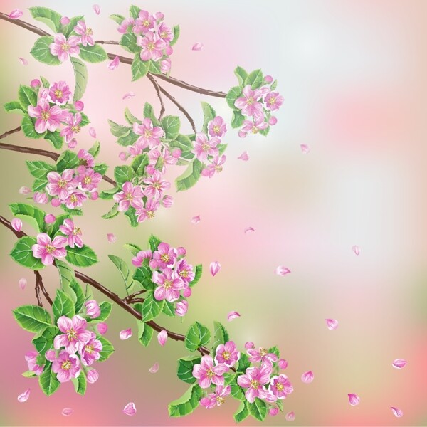 创意桃花花朵背景