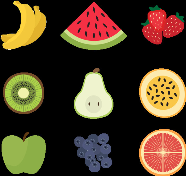各种漂亮水果插画图标免抠png透明素材