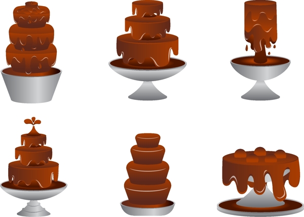 巧克力喷泉矢量素材