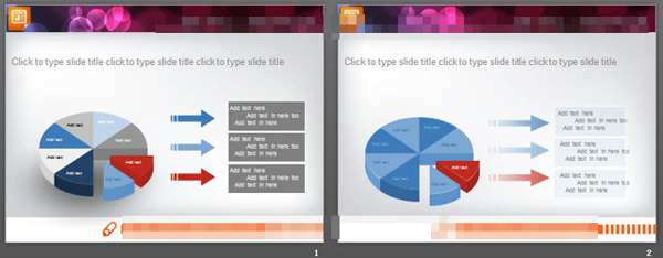 精美的幻灯片饼图素材