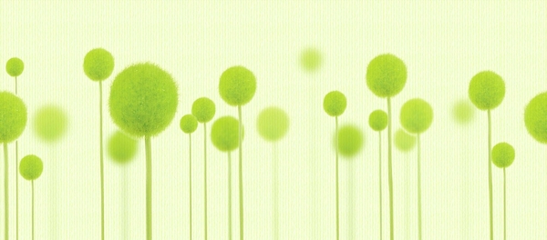 抽象绿色草球花无缝墙纸