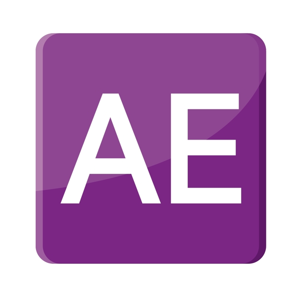 矢量手绘紫色AE设计软件图标免抠图PNG