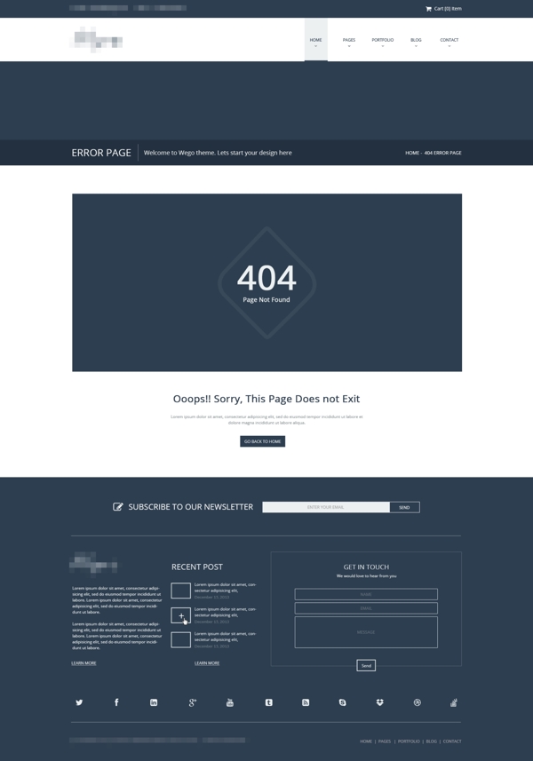 企业在线购物商城网站模板之404错误提示