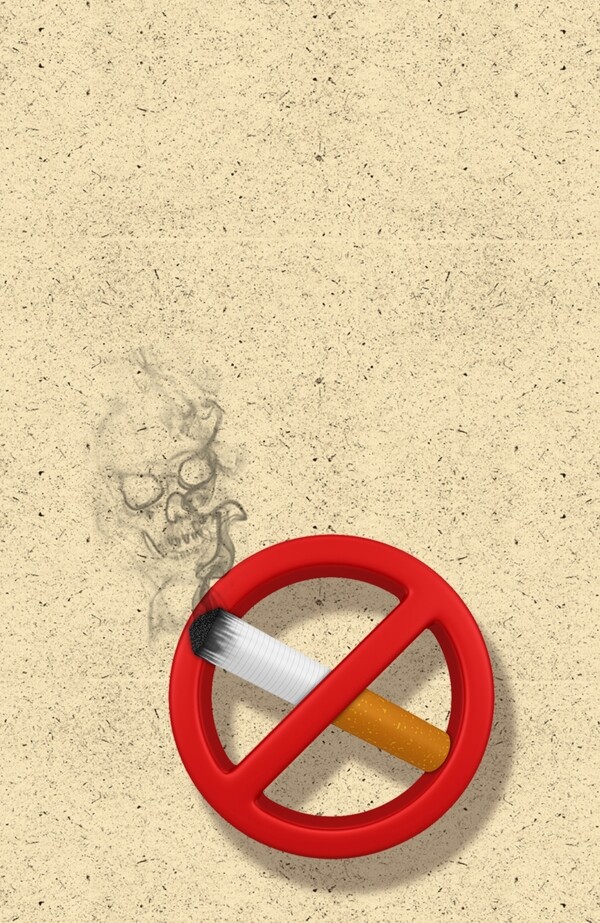 吸烟有害健康禁止吸烟插画背景