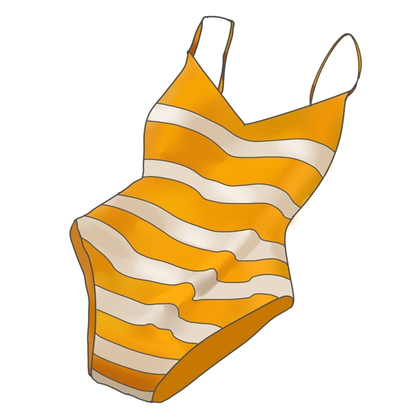 黄色的泳衣手绘插画