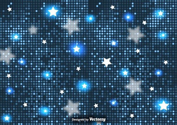 蓝色的星星和瓦片矢量背景