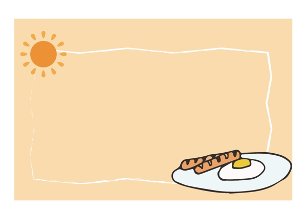 早餐面包煎蛋矩形矢量面框