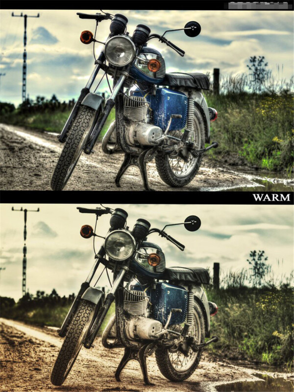 摩托车照片质感的HDR效果调色动作