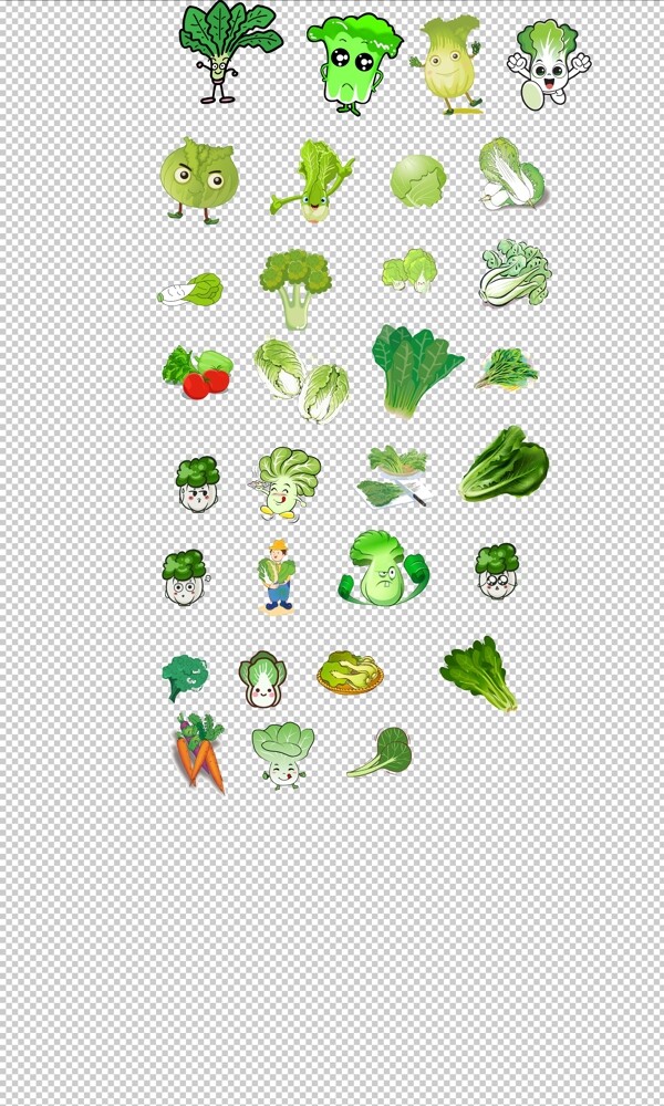 青菜蔬菜手绘卡通可小青菜白菜胡