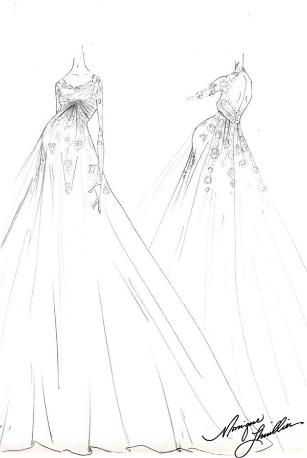 白色婚纱设计图