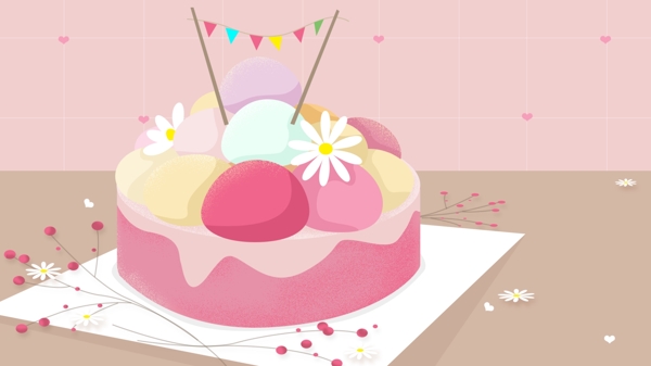 甜美蛋糕背景