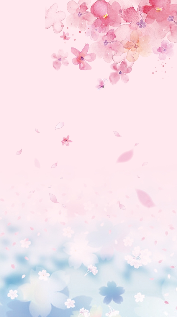 梦幻粉色花瓣背景