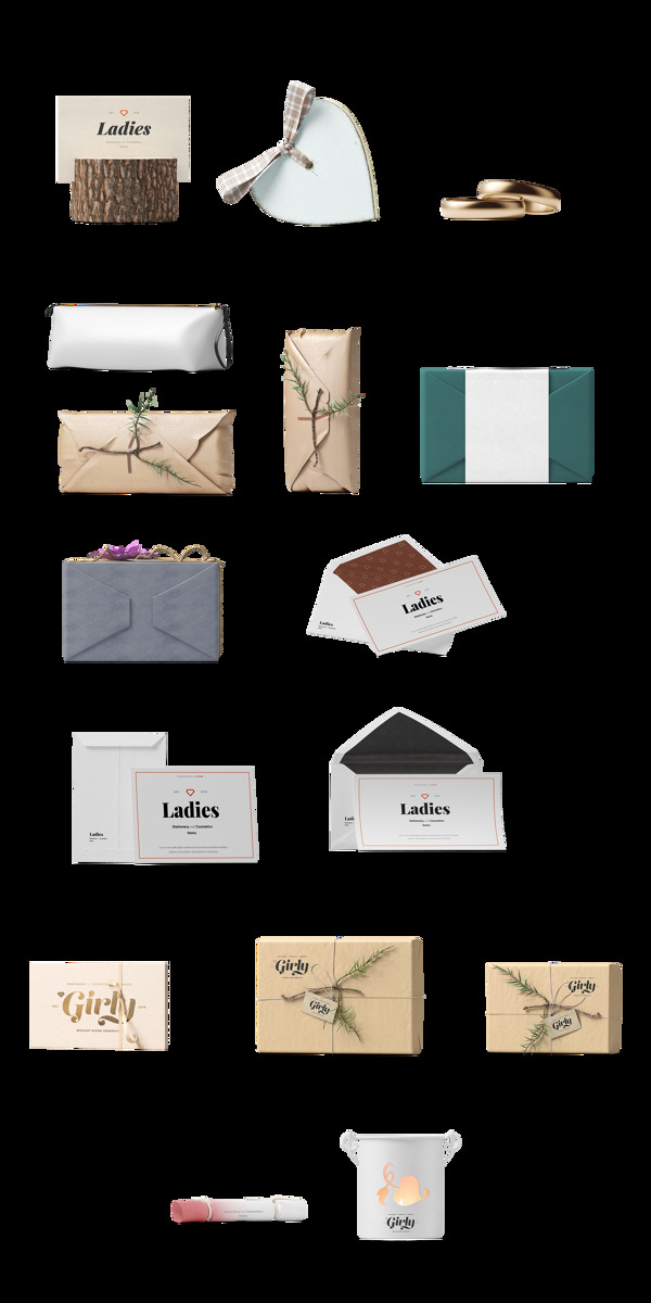 时尚现代纸盒包装透明png素材