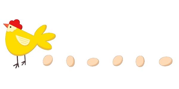 黄色的小鸡分割线插画