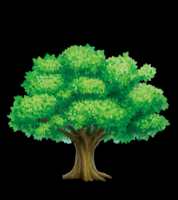 绿色生动卡通树木