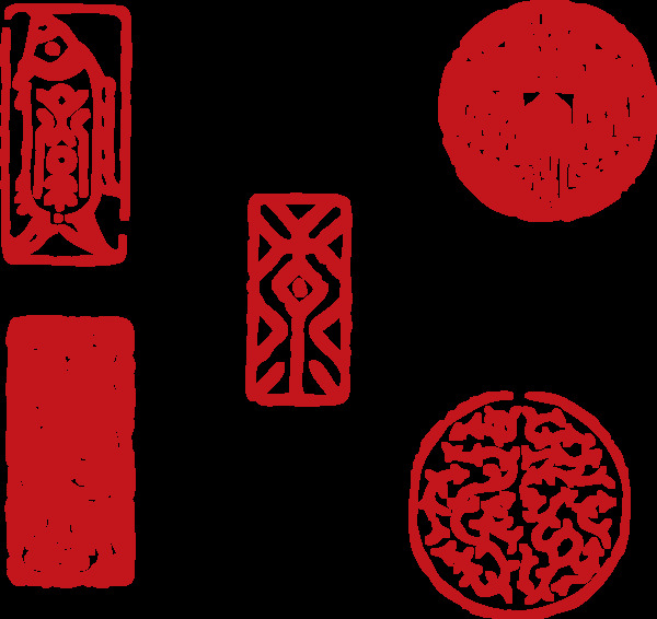 印章红色传统复古背景素材图片