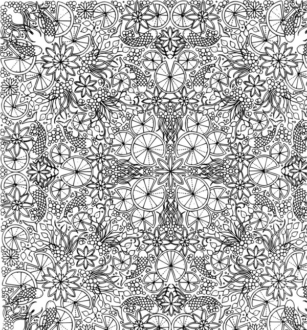 黑白花朵复杂剪纸底纹图片