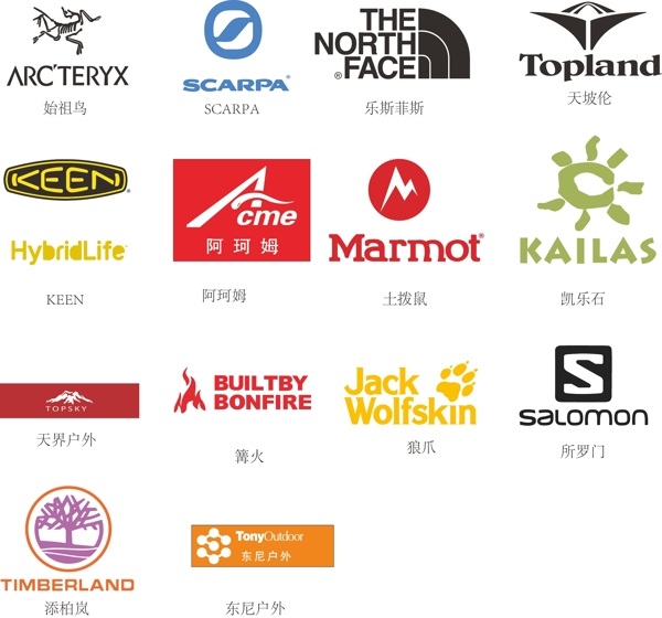 户外品牌logo图片