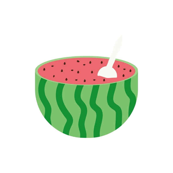 夏季勺子吃西瓜