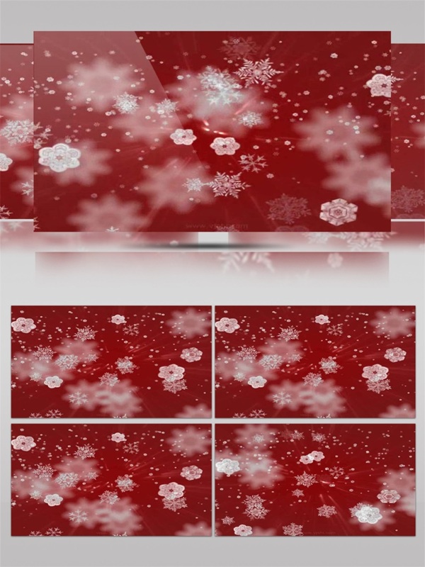 圣诞节红色背景雪花视频素材