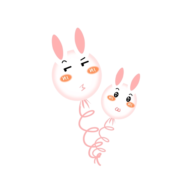 手绘白色的兔子插画