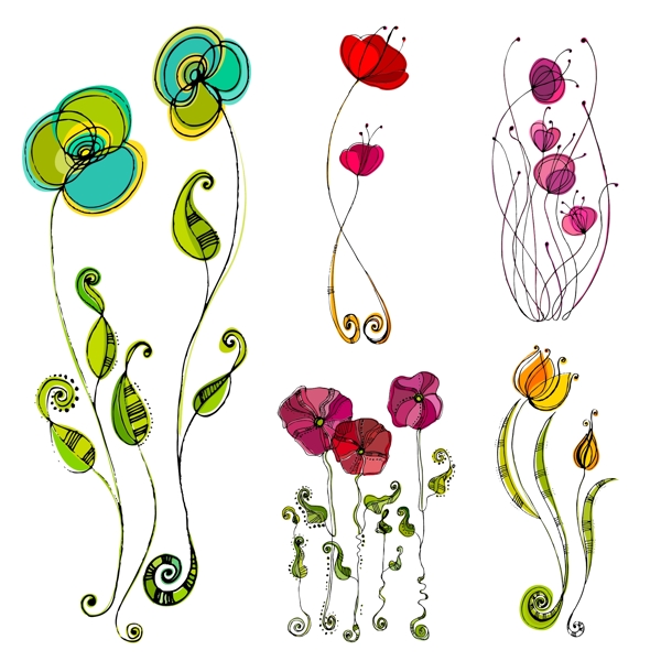 抽象花朵设计素材