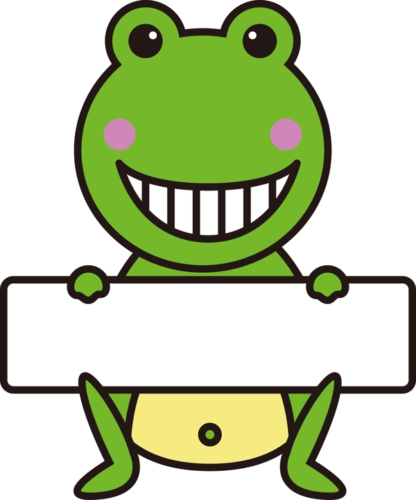 青蛙举牌边框卡通动物边框可商用元素