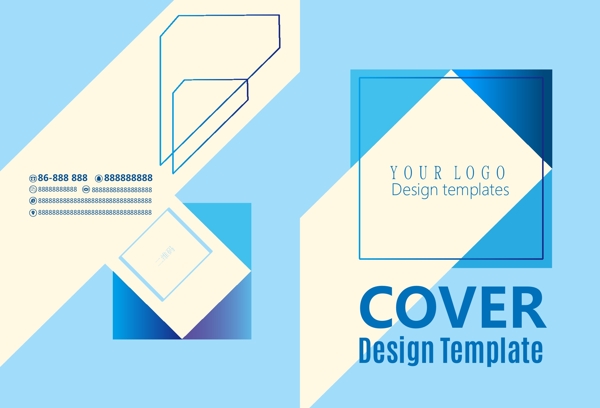 蓝色简洁时尚企业画册封面设计